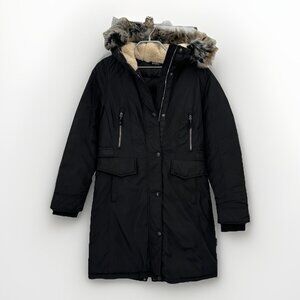 Stoic Insulated Down Parka Jacket with Removable Hood Faux Fur Lined size S